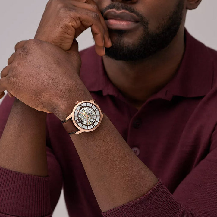 Fossil Townsman Automatic Brown Leather Watch