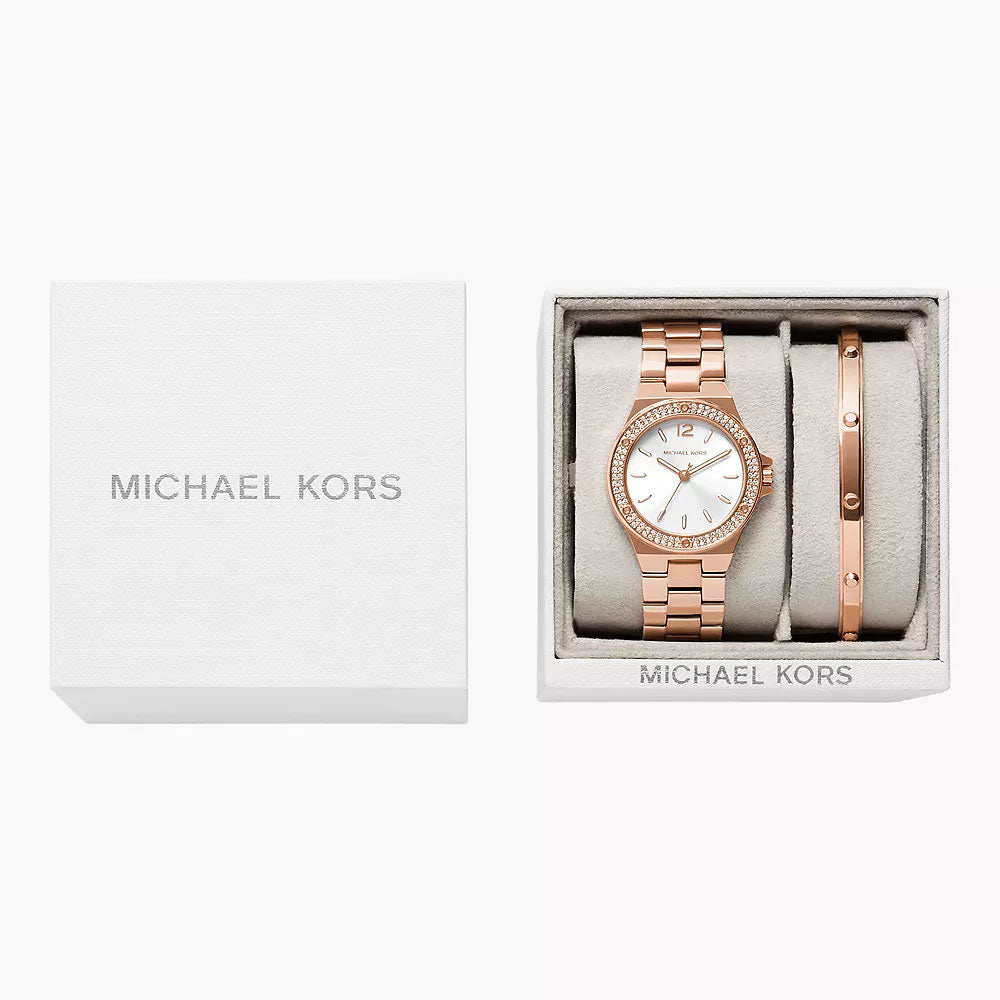 Michael Kors Lennox Rose Gold Stainless Steel Set Women's Watch - MK1073SET