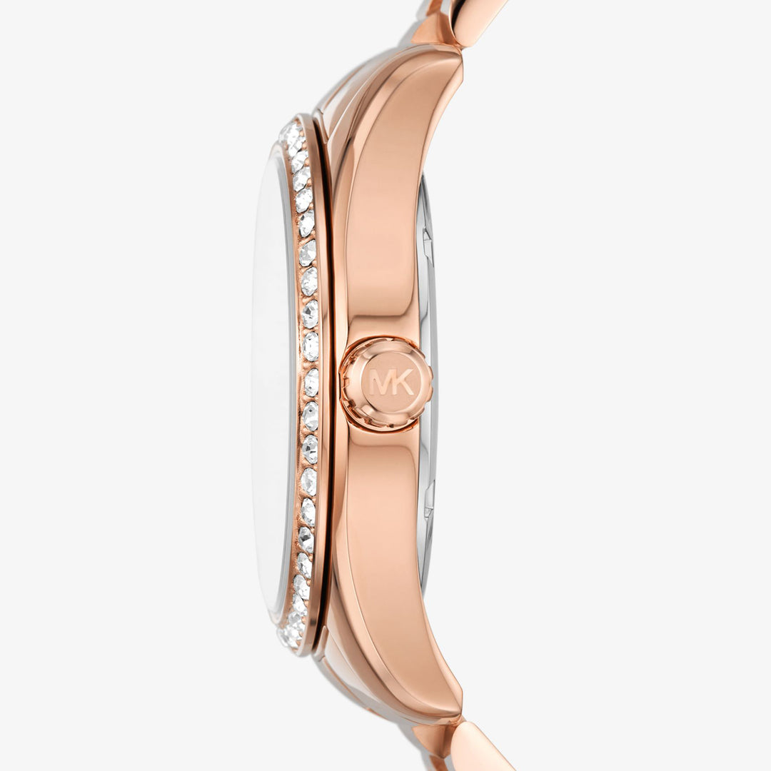 Michael Kors Lexington Three-Hand Rose Gold-Tone Stainless Steel Watch And Jewelry Gift Set
