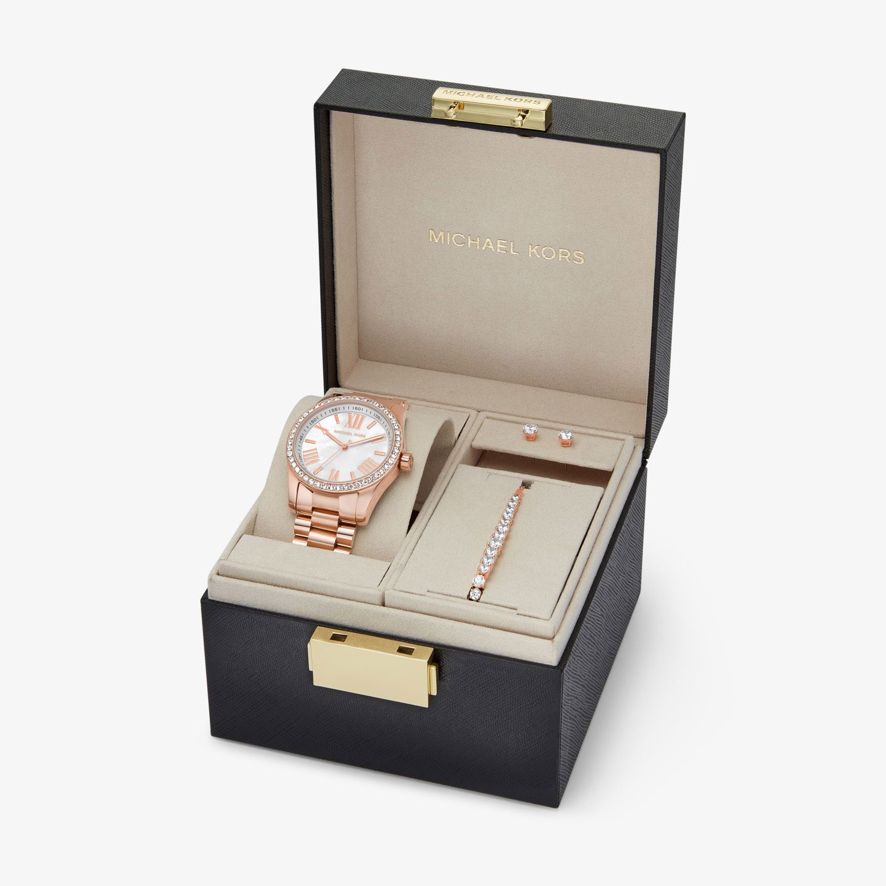Michael Kors Lexington Three-Hand Rose Gold-Tone Stainless Steel