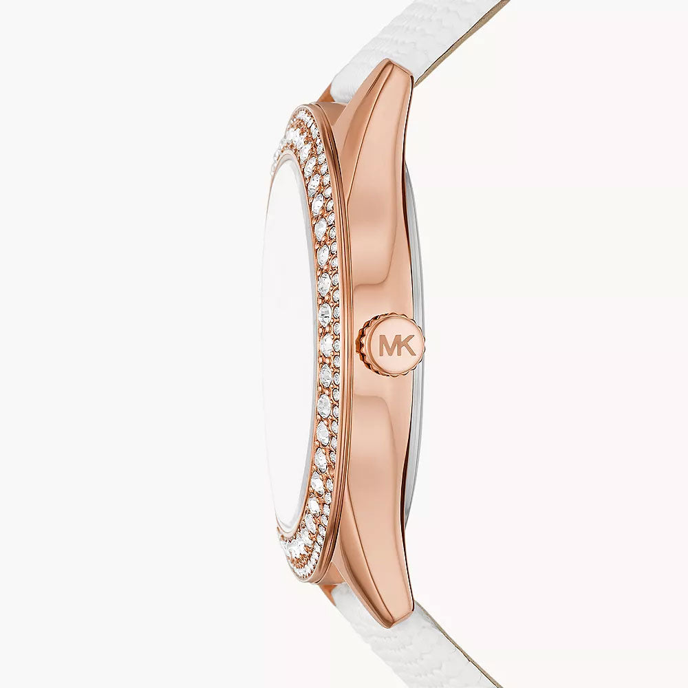 Michael Kors Harlowe Three-Hand White Lizard Women's Watch - MK2989