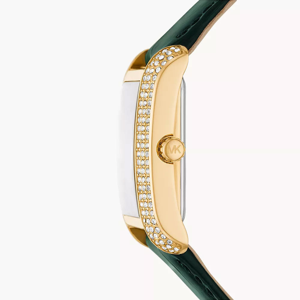 Michael Kors Emery Three-Hand Green Croco Leather Women's Watch - MK4697