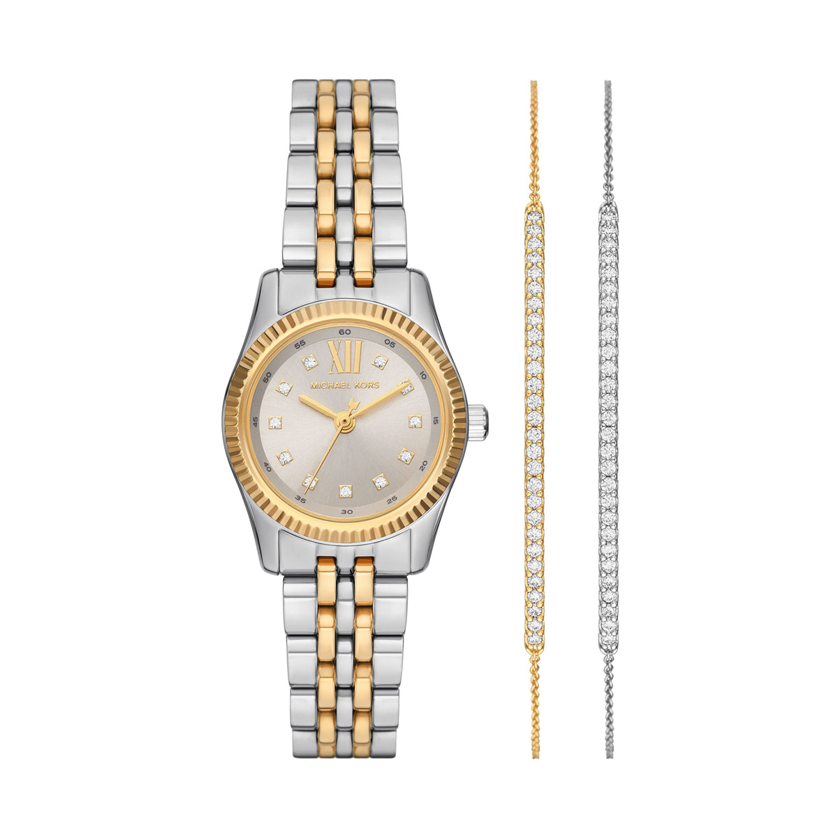 Michael Kors Lexington Three-Hand Two-Tone Stainless Steel Watch and Bracelets Gift Set