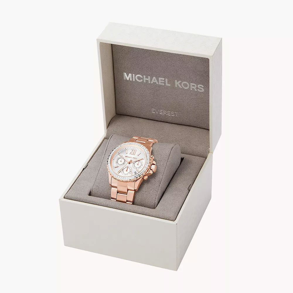 Michael Kors Everest Chronograph Rose Gold-Tone Stainless Steel Women's Watch - MK7213