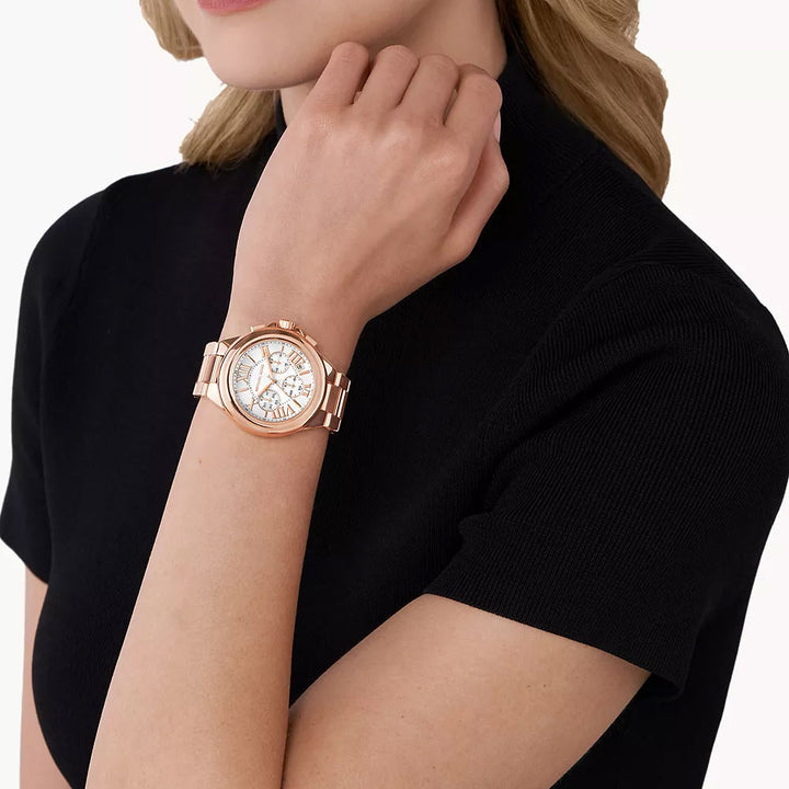 Michael Kors Camille Chronograph Rose Gold-Tone Stainless Steel Women's Watch - MK7271