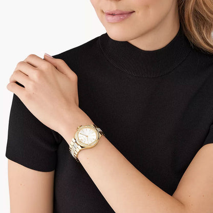 Michael Kors Lennox Three-Hand Gold-Tone Stainless Steel Women's Watch