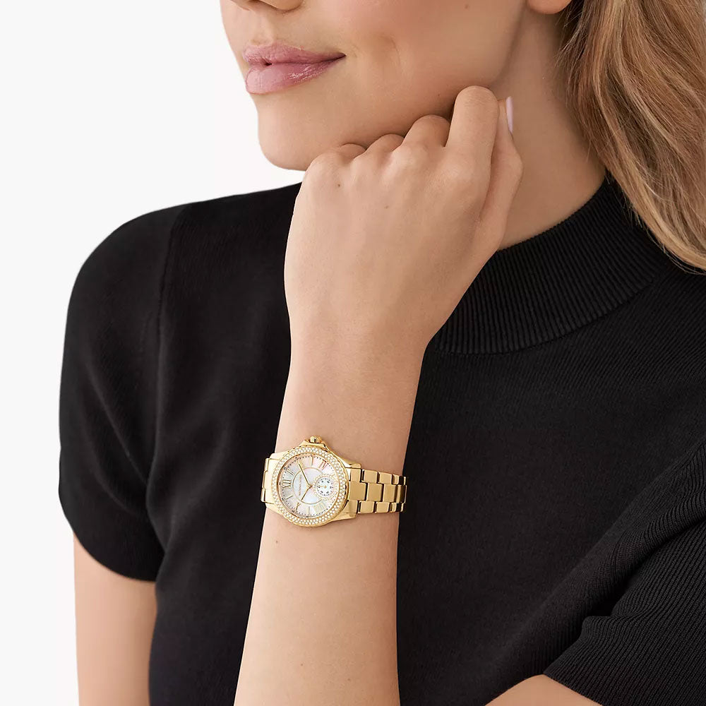 Michael Kors Everest Three-Hand Gold-Tone Stainless Steel Women's Watch - MK7363