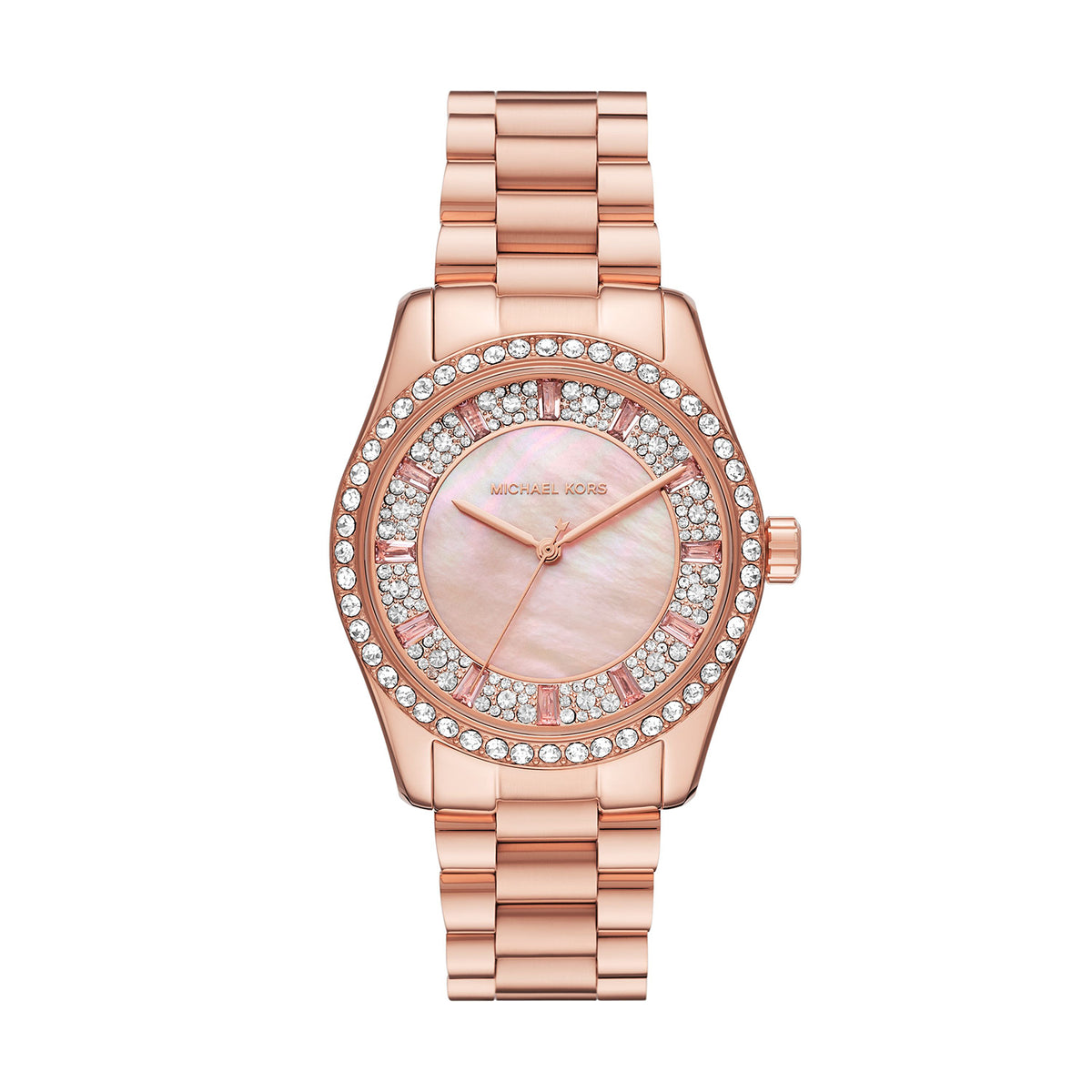 Michael Kors Lexington Three-Hand Rose Gold-Tone Stainless Steel Watch