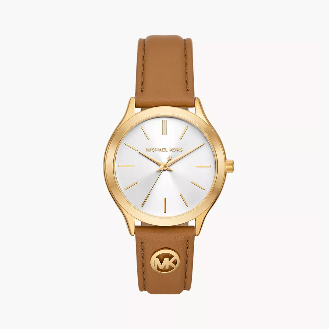 Michael Kors Slim Runway Women's Brown Leather Watch