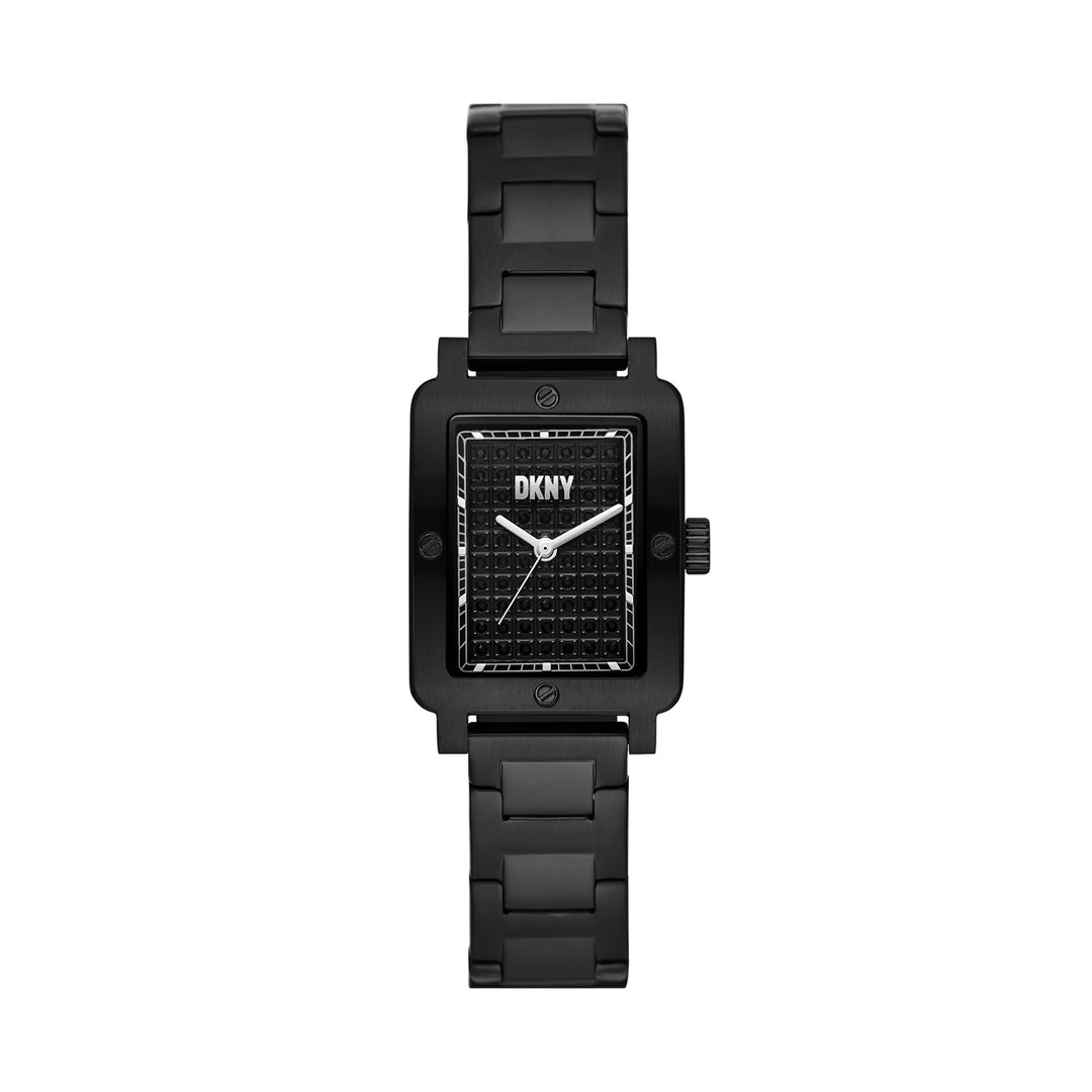 Dkny City Rivet Three-Hand Black Stainless Steel Watch