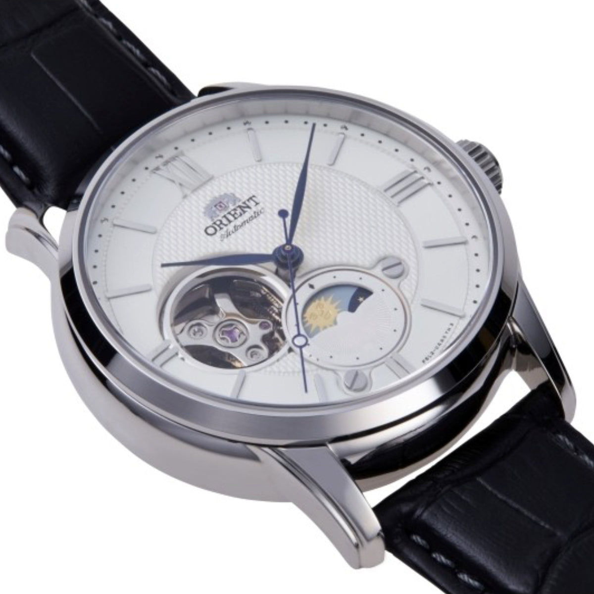 Orient Men's Classic Automatic Sun And Moon Open Heart Stainless Steel Watch