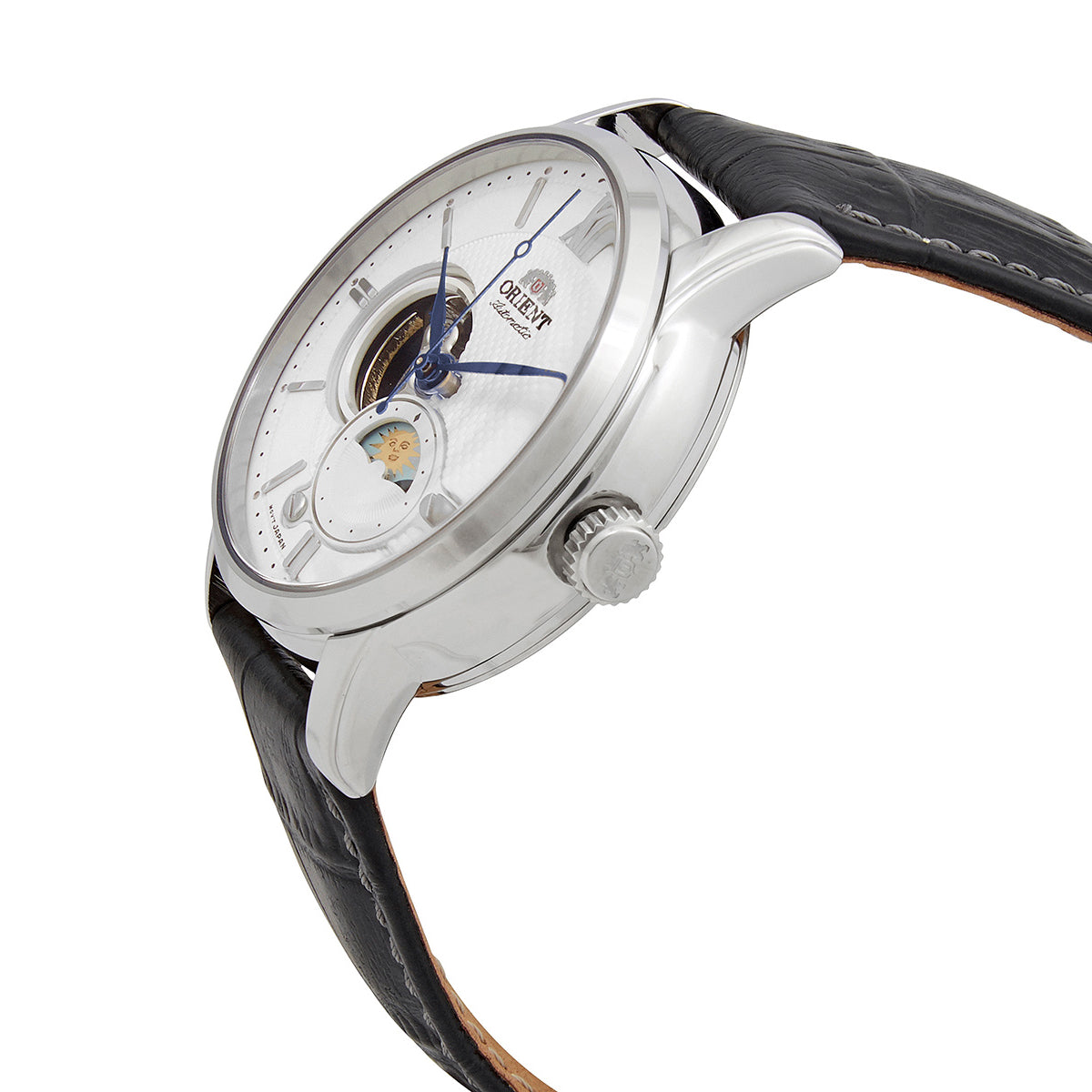 Orient Men's Classic Automatic Sun And Moon Open Heart Stainless Steel Watch