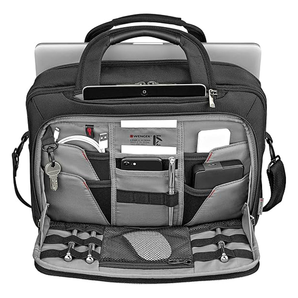 Wenger 11.6-13.3 Inch Laptop Briefcase, 10 Liters Black Swiss Designed-Blend of Style and Function, W612269