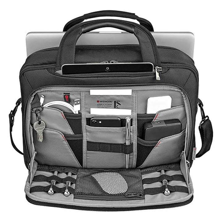 Wenger 11.6-13.3 Inch Laptop Briefcase, 10 Liters Black Swiss Designed-Blend of Style and Function, W612269