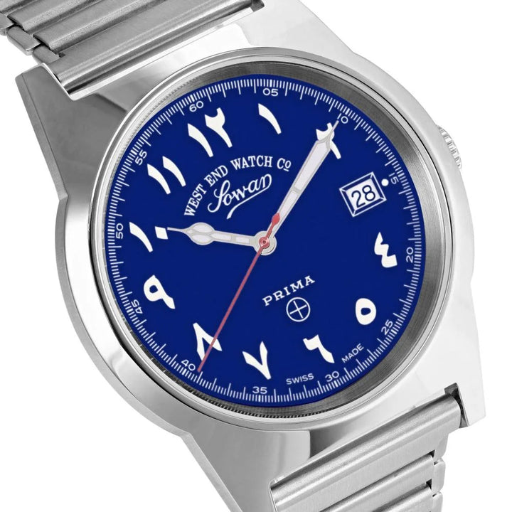 West End Souq Collection 38mm Stainless Steel Quartz Watch Blue Dial with Arabic Numerals