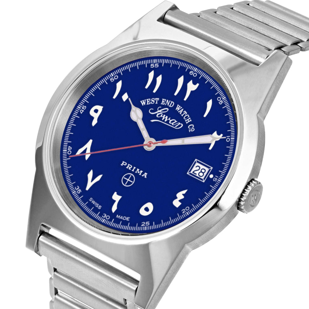 West End Souq Collection 38mm Stainless Steel Quartz Watch Blue Dial with Arabic Numerals