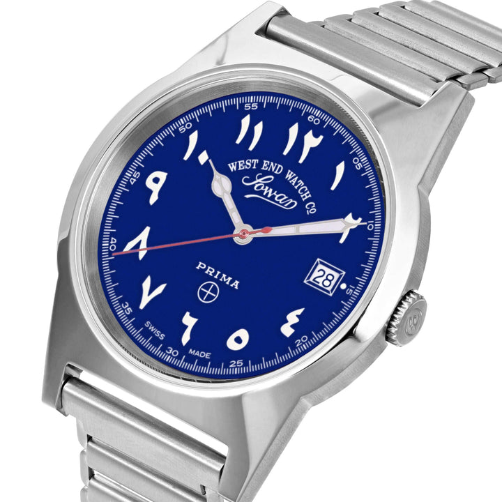 West End Souq Collection 38mm Stainless Steel Quartz Watch Blue Dial with Arabic Numerals