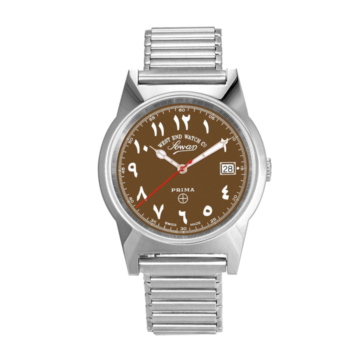 West End Souq Collection 38mm Stainless Steel Quartz Watch Brown Dial with Arabic Numerals