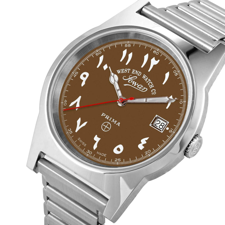 West End Souq Collection 38mm Stainless Steel Quartz Watch Brown Dial with Arabic Numerals