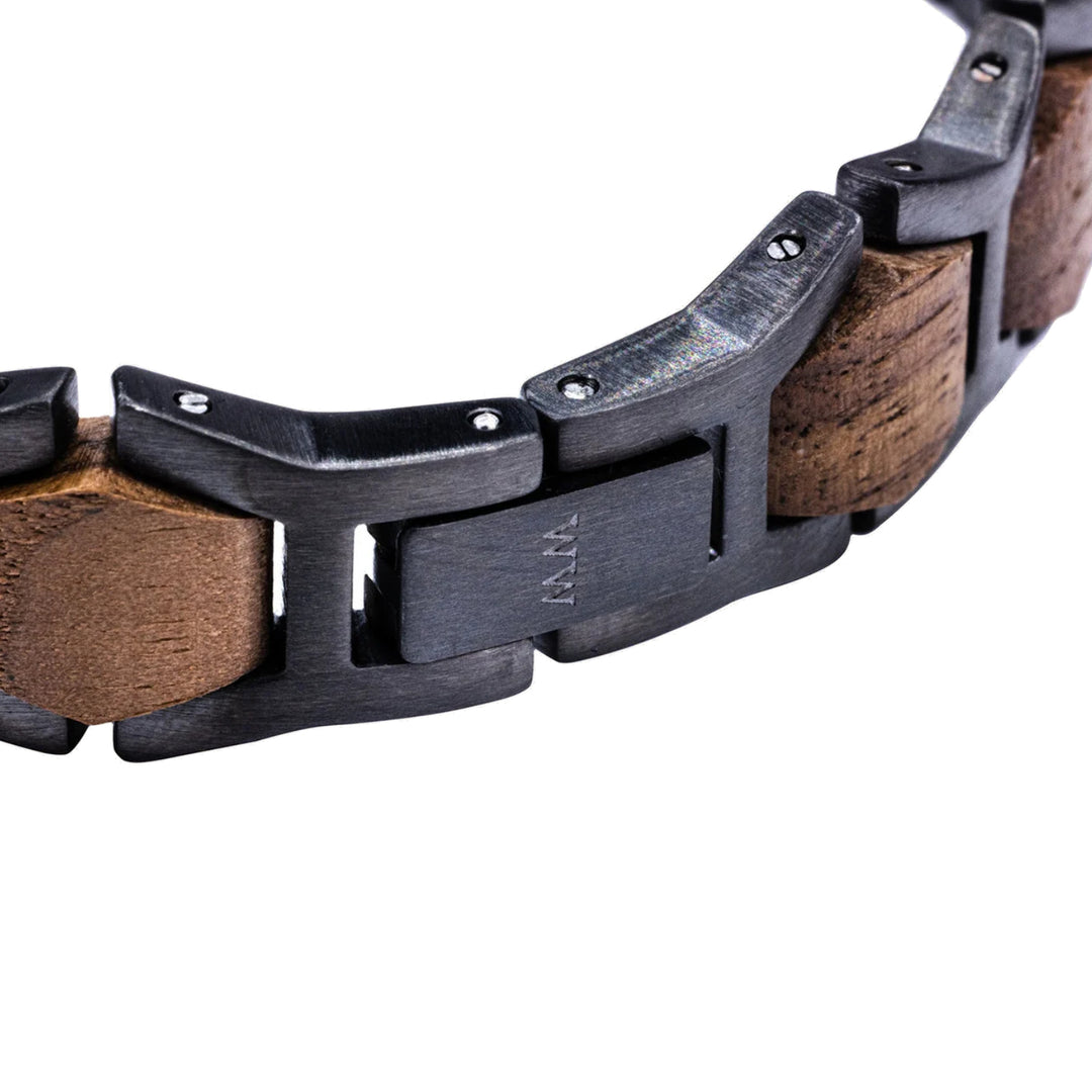 WOODWATCH FUSION WALNUT & GREY GUN BRACELET