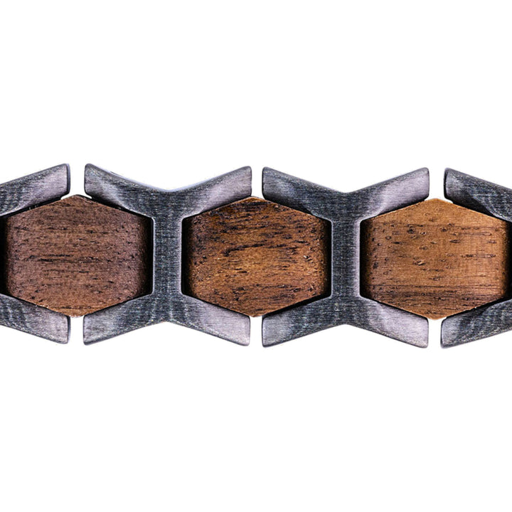 WOODWATCH FUSION WALNUT & GREY GUN BRACELET