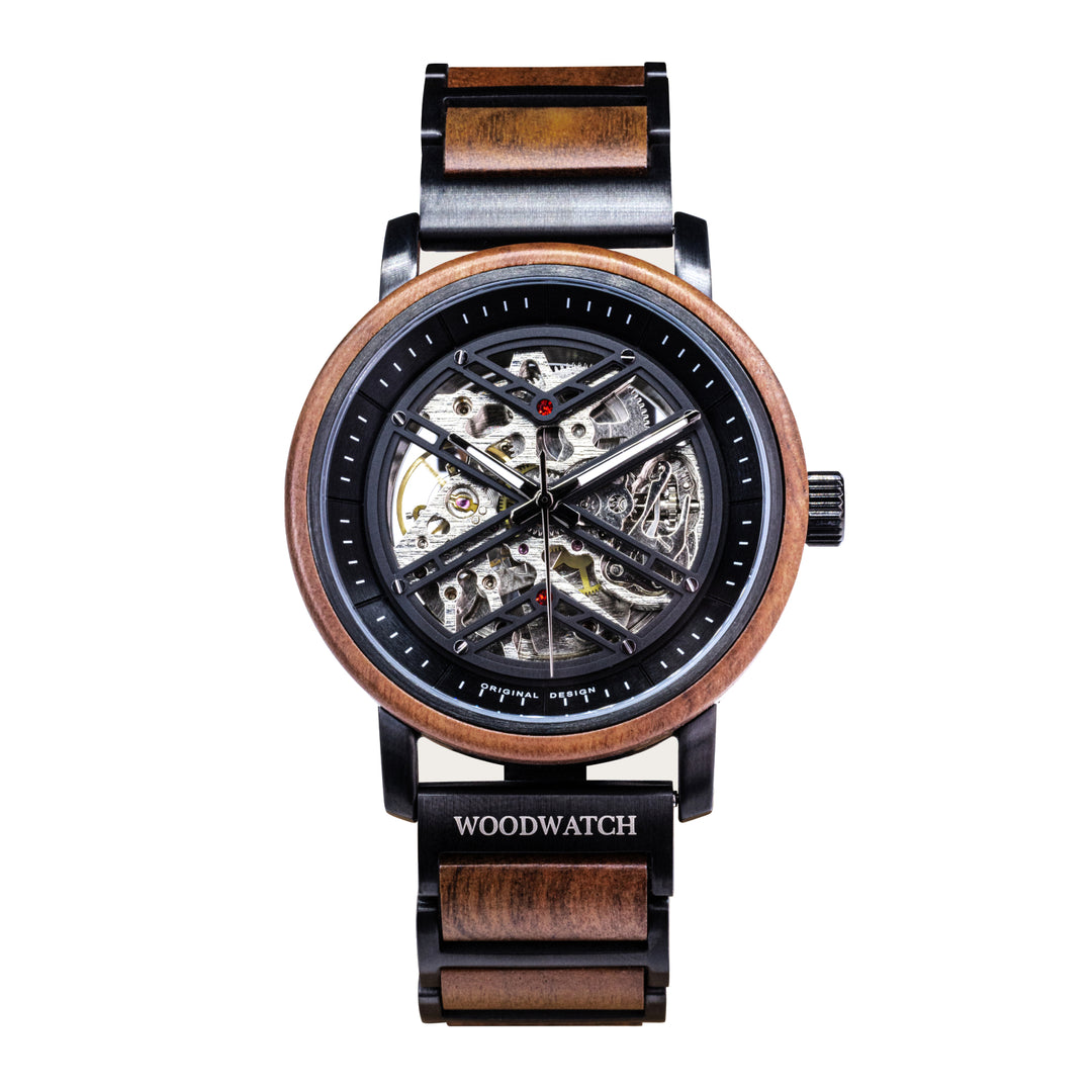 WOODWATCH MEN'S HEROIC RED LAVA AUTOMATIC WATCH