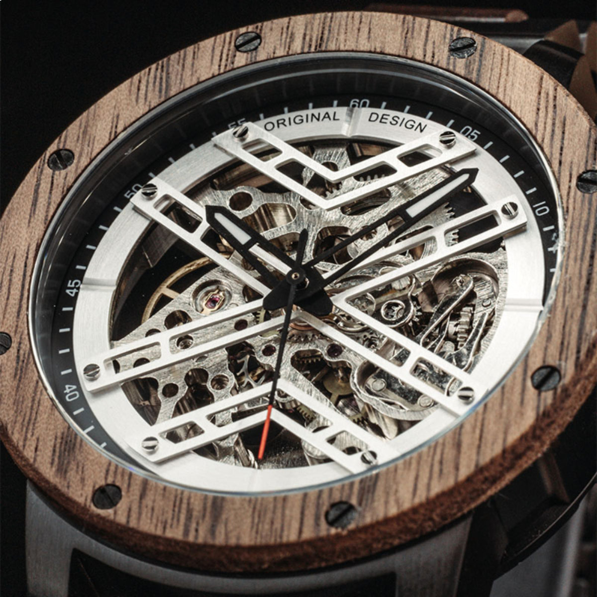 Woodwatch Men's Heroic Steel Reel Automatic Watch