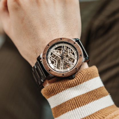 Woodwatch Men's Heroic Steel Reel Automatic Watch
