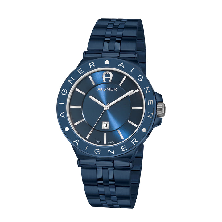 Aigner Men's Stainless Steel Case Bracelet Blue Dial Watch