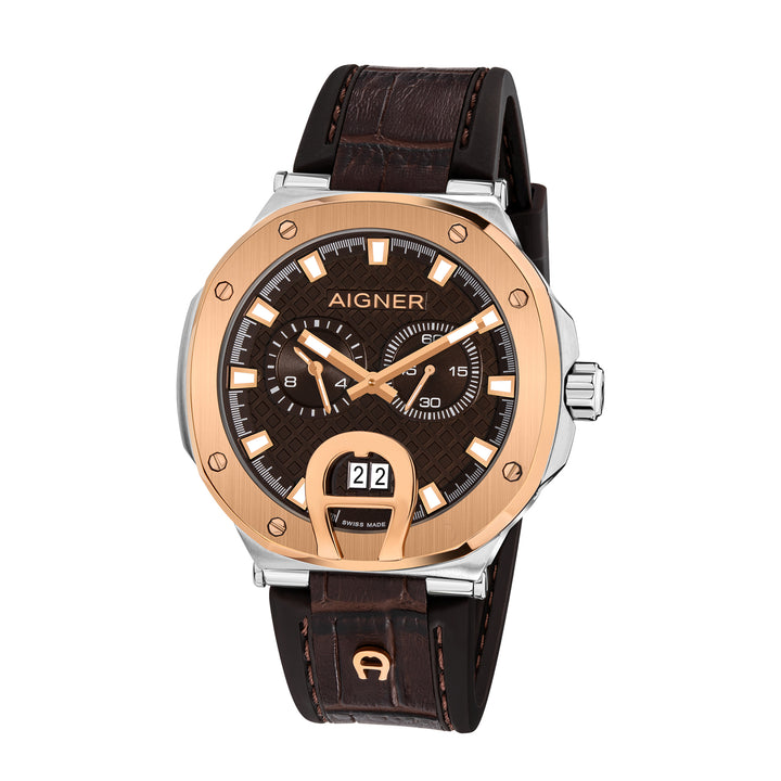 Aigner Men's Stainless Steel Case Leather Brown Dial Watch