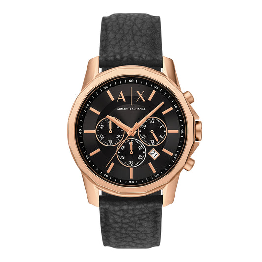Armani Exchange Men's Chronograph Black Rubber Watch