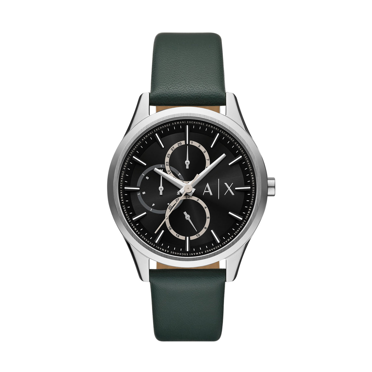 Armani Exchange Silver Leather Men's Watch