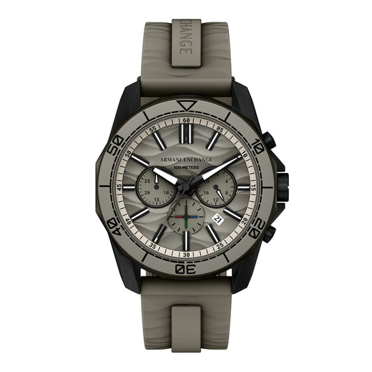 Armani Exchange Men's Chronograph Gray Silicone Watch