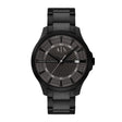 Armani Exchange Men's Three-Hand Date Black Stainless Steel Watch