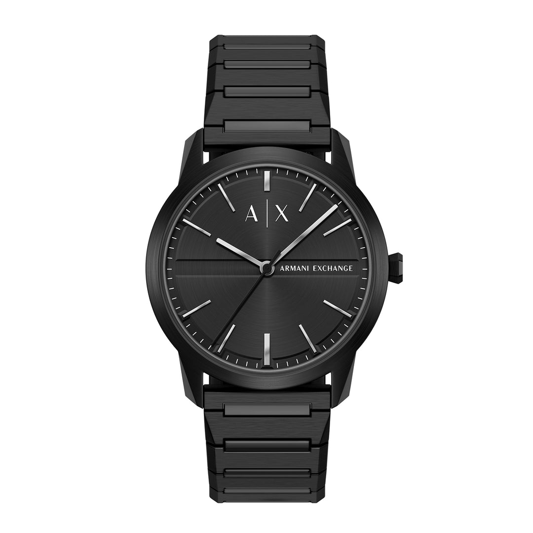Armani Exchange Men's Three-Hand Black Stainless Steel Watch