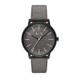 Armani Exchange Men's Three-Hand Gray Leather Watch