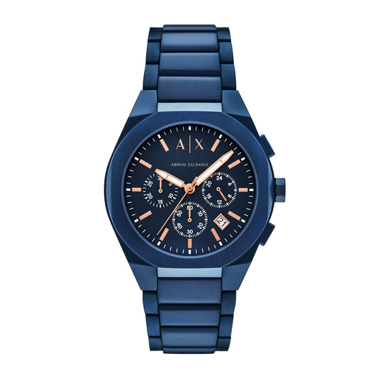 Armani Exchange Men's Sync Chronograph Blue Stainless Steel Watch