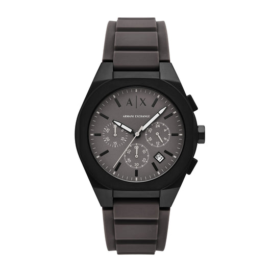 Armani Exchange Men's Sync Chronograph Gray Silicone Watch