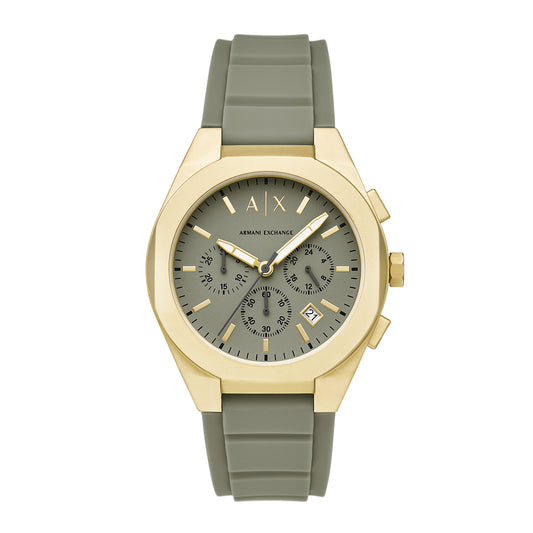 Armani Exchange Men's Sync Chronograph Green Silicone Watch