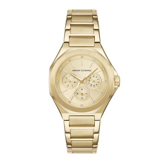 Armani Exchange Women's Multifunction Gold-Tone Stainless Steel Watch