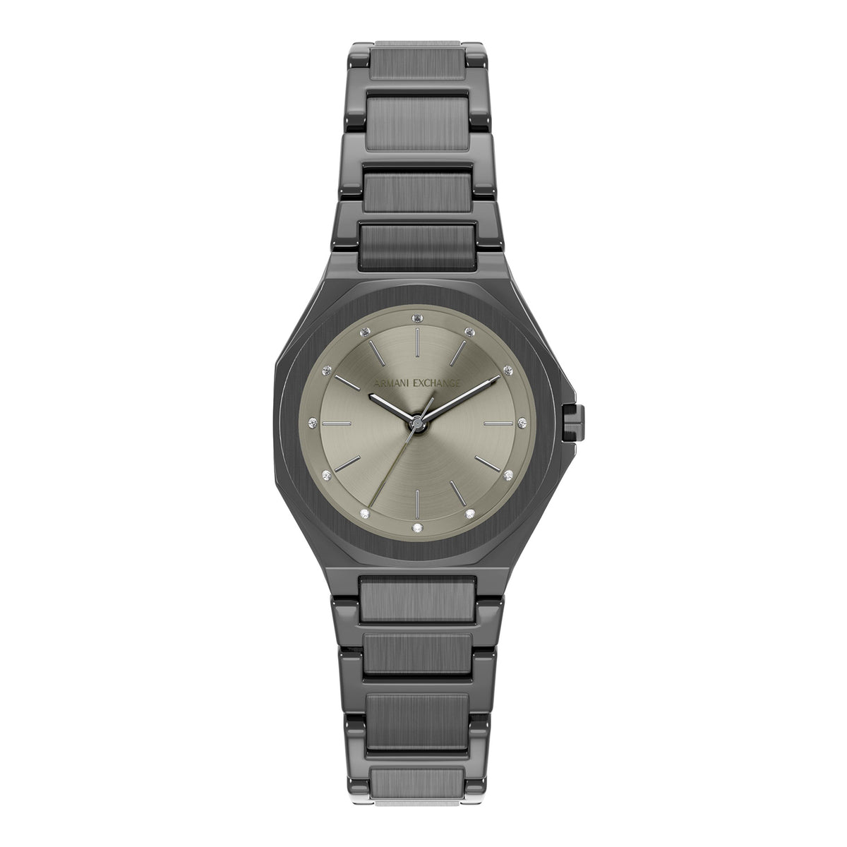 Armani Exchange Women's Three-Hand Gunmetal Stainless Steel Watch