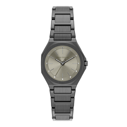 Armani Exchange Women's Three-Hand Gunmetal Stainless Steel Watch