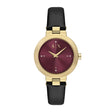 Armani Exchange Women's Two-Hand Black Leather Watch