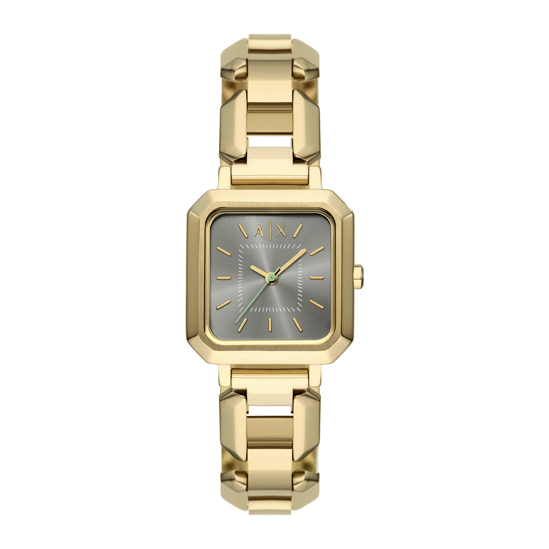 Armani Exchange Women's Three-Hand  Gold-Tone Stainless Steel Watch
