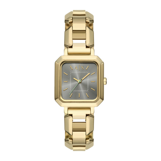 Armani Exchange Women's Three-Hand  Gold-Tone Stainless Steel Watch