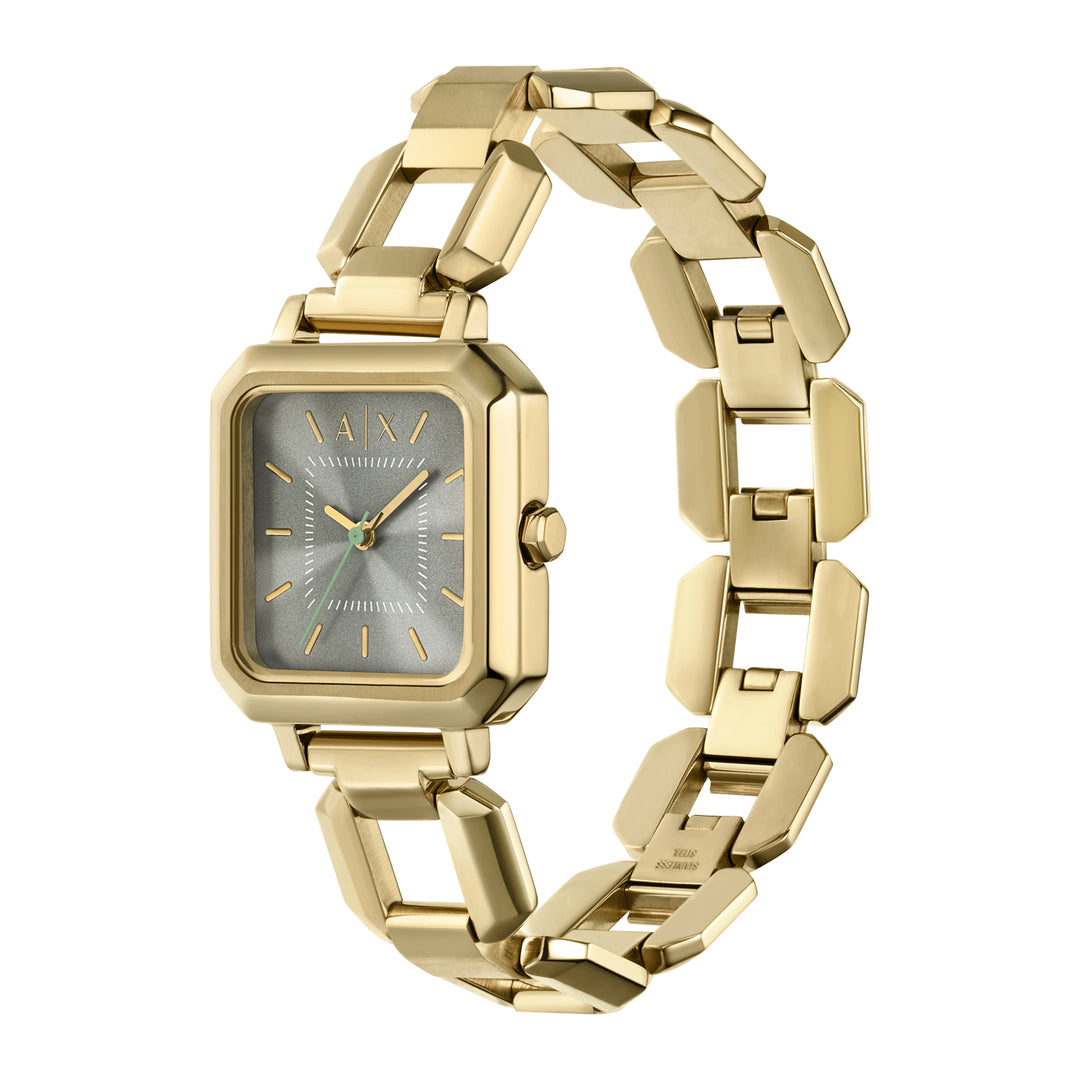Armani Exchange Women's Three-Hand  Gold-Tone Stainless Steel Watch
