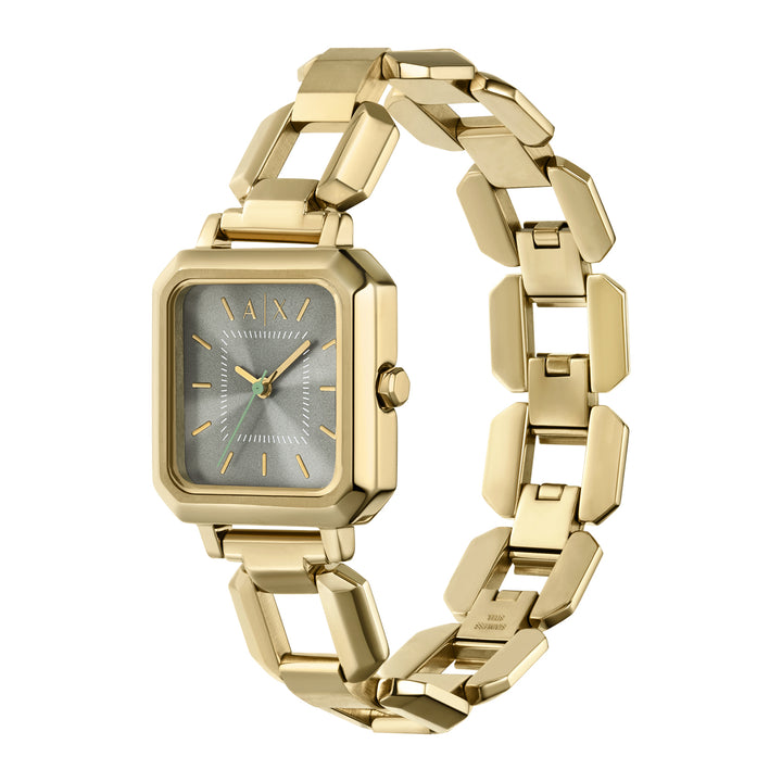 Armani Exchange Women's Three-Hand  Gold-Tone Stainless Steel Watch