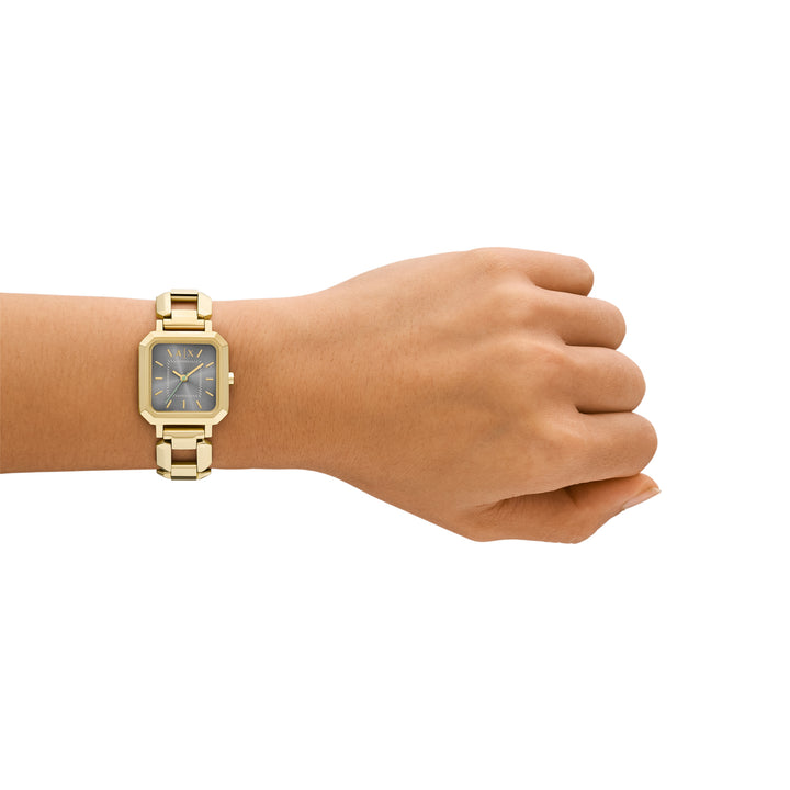 Armani Exchange Women's Three-Hand  Gold-Tone Stainless Steel Watch