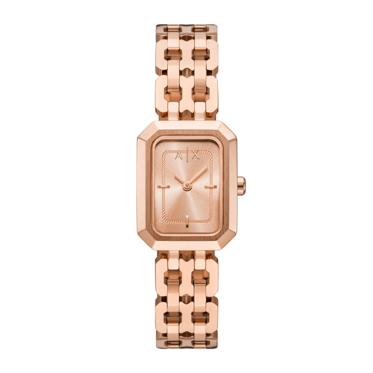 Armani Exchange Women's Two-Hand Rose Gold-Tone Stainless Steel Watch