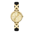 Armani Exchange Women's Two-Hand Black Leather Watch